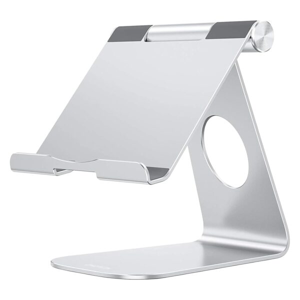 OMOTON Aluminum Tablet Stand, Adjustable & Durable Tablet Holder, Desktop Stand with Convenient Charging Port, Compatible with iPad 10.9/10.2, iPad Pro 13/12.9/11 and More Up to...