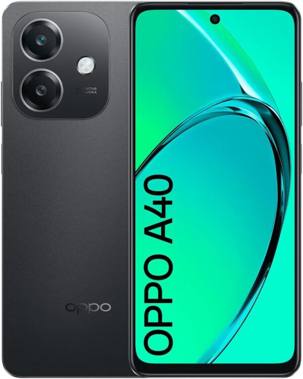 OPPO A40 Dual Sim Smartphone, 128GB, 6GB RAM, Qualcomm Snapdragon 6s 4G Gen1, 50MP Camera (Sparkle Black)