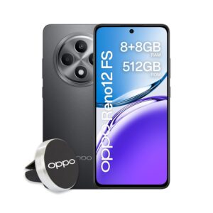 OPPO Reno12 FS AI Smartphone, Triple Camera 50+8+2MP, Selfie 32MP, 6.67 Inch Screen 120HZ AMOLED FHD+, 5000mAh, RAM 16GB (8+8) +512GB ROM, Car Support [DELUXE EDITION], Matt Grey