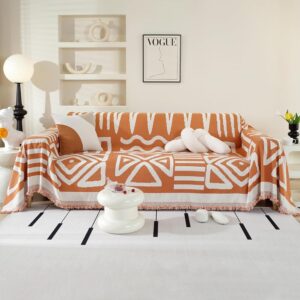 OstepDecor Boho Sofa Cover 2 3 4 Seater, Corner Sofa Cover for Dogs, L Shape Sofa Cover, Couch Cover Chenille Bed Cover, Non Slip Washable Sofa Slipcover Couch Protector, 180 x...