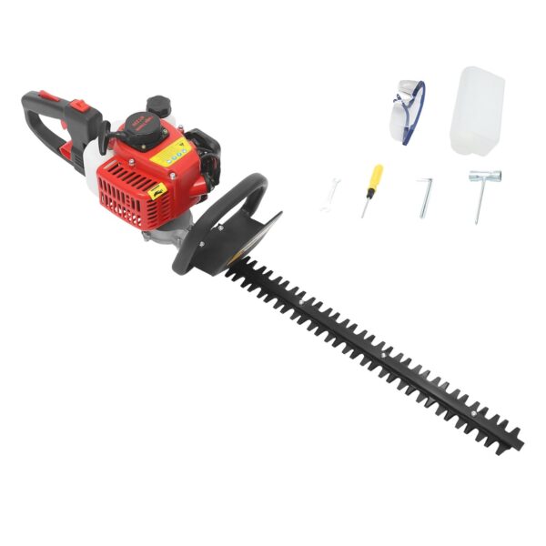OUBUBY 22.5cc Petrol Powered Hedge Trimmer 2 Stroke Cordless Hedge Trimmer with 55cm Double Sided Laser Cut Reciprocating Blades Petrol Fuel Powered for Trimming Hedges, Shrubs...
