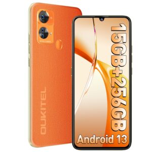 OUKITEL C33 Mobile phone, 15GB+256GB (Expandable 2TB), Android 13 phone, 50MP+5MP Camera, 6.8" HD+ Display, 5150mAh Battery&10W Fast Charge, 4G Dual SIM Cellphone,...