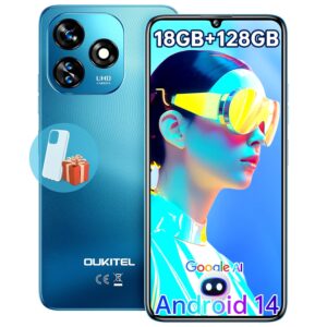 OUKITEL C51 Mobile Phones Sim Free Unlocked, 6.8" HD+ Display Smartphone 18GB+128GB/1TB, Android 14 Mobile Phones Dual Sim 4G, 13MP+5MP Camera, 5150mAh, Fingerprint+Face Unlock,...