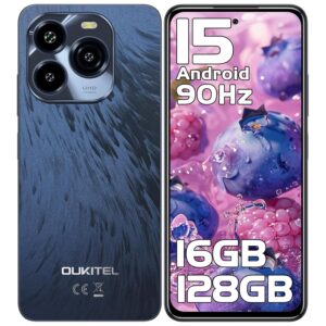 OUKITEL C65 SIM-Free & Unlocked Mobile Phones, Android 15 Smartphone, 16GB+128GB/1TB, 6.7" HD+ & 90Hz Display, 50MP Camera, 5150mAh, 4G Dual SIM Telephone, 3 Card...