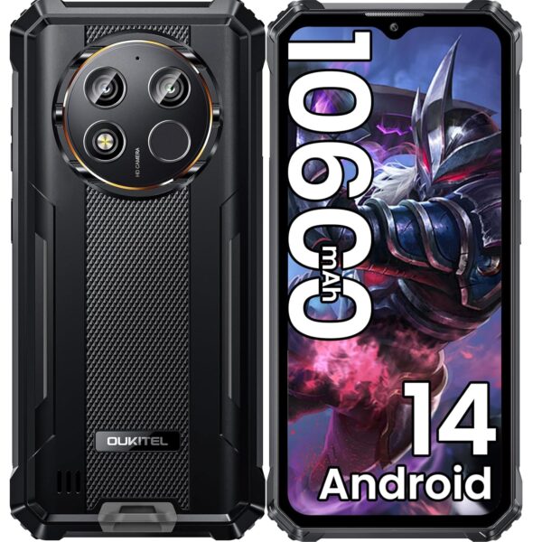 OUKITEL WP28E Rugged Smartphone Android 14-10600mAh Mobile Phones, 16GB + 64GB/1TB, 6.52" Display Rugged Phone with 13MP Camera, IP68/IP69K Waterproof Phone, 4G Dual...