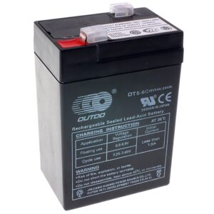 OUTDO 6V 5Ah Rechargeable Sealed Lead Acid Battery. Ideal for ride on toys, torches, alarm systems, UPS & many more