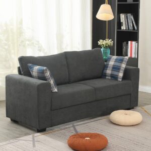Panana 2 and 3 Seater Sofa, Modern Fabric Sofa Couch, Upholstered Sofa Settee, Sectional Sofa for Living Room, Guest Room, Bedroom, Office (Grey, 3 seater)