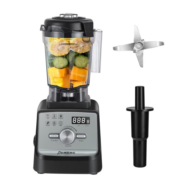 Panana 2000ml Professional Smoothie Blender, 2200W Powerful Blender Smoothie Maker with 5 Menu and 9 Speed for Kitchen Ice Crusher, Smoothies, Fruit Juice, Protein Shake