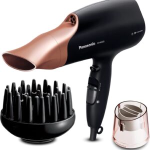 Panasonic EH-NA65CN895 Nanoe Hair Dryer with Diffuser, Quick Dry & Styling Nozzle - Visibly Improved Shine (Rose Gold), Gifts for women