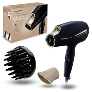 Panasonic EH-NA9J Advanced Folding Hair Dryer with Diffuser, Nanoe & Double Mineral Technology, Gift for Women — Reduces Frizz, Damage and Split Ends