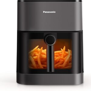 Panasonic NF-CC500SXC Air Fryer With Viewing Window, 5L, 80-200°C, Digital Timer & LCD, Gentle Steam, 11 Presets, Easy Clean, Matt Grey