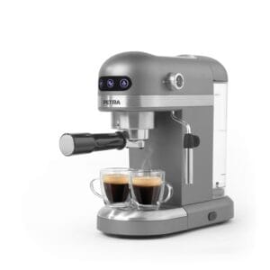 Petra PT5240 Espresso Coffee Machine - Milk Frothing Wand, 1.4L, Single & Double Shot, Stylish & Compact, 15-Bar Pressure, Barista Style Coffee, Latte, Cappuccino, Ground Coffee...