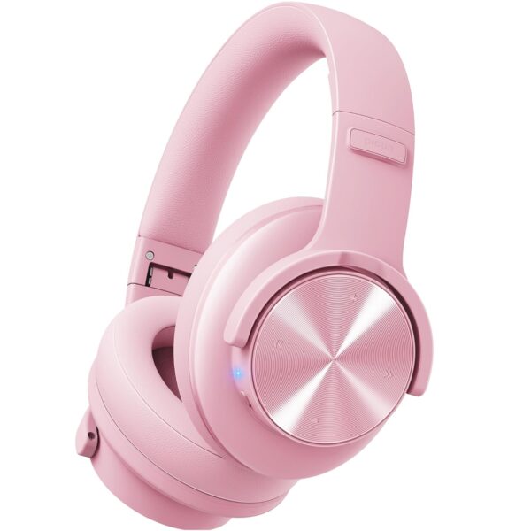 Picun B8 Headphones Wireless Bluetooth, 120H Bluetooth Headphone Over Ear with 3EQ Music Modes, Hands-Free Calls, Deep Bass Headphones for Travel Home Office Cellphone PC (Pink)