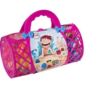 Playkidiz Sand Toys For Kids - Mega Pack Bulk Beach - Pink Sandbox Play Set w/Unique Crab, Shell & Sea Life Sand Molds, Shovel, Rake, Watering Can & BONUS Basket Carry Bag...