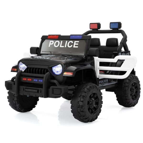 Police Car Ride On 12V Electric Kid Car to Drive Ride On Toys with Parental Remote Battery Powered Police Jeep Cop Cars Ride On Truck for Toddlers, Black (Jeep Off-road Police Car)