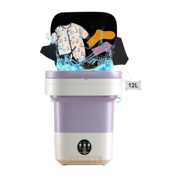 Portable Washing Machine 12L Mini Washing Machine with Spin Dryer Portable Small Washing Machines with 3 Cleaning Modes, Collapsible Underwear-Washing Machines for Baby Clothes,...
