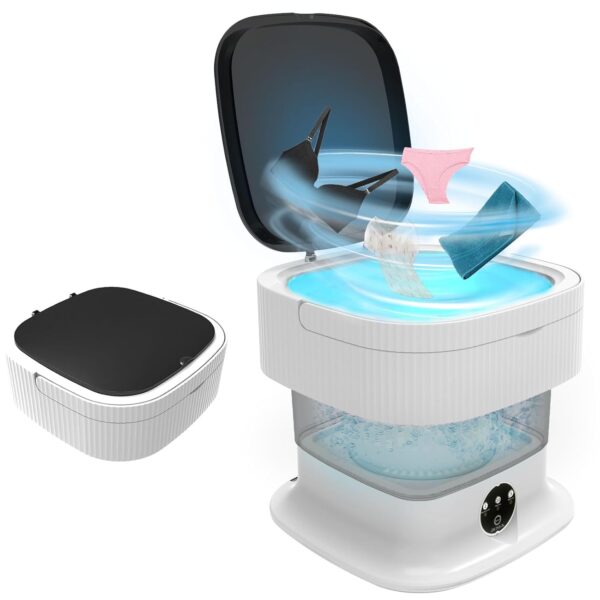 Portable Washing Machine, 15L 2.2kg 2 in 1 Mini Washing Machine with Laundry Bag Cleaning of Underwear, Baby Clothes, Socks, Cap, Pet Clothing, Lavadora Portatil Suitable for...