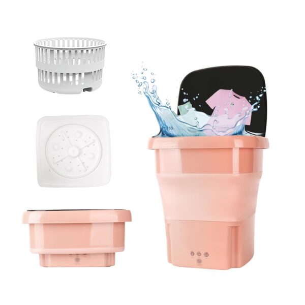 Portable Washing Machine with Spin Dryer, 15L Mini Washing Machine with Timing Function, Folding Washing Machine for Baby Clothes, Underwear, Socks, Towel, Apartment, Travel,...