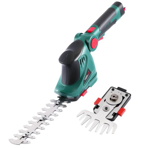 POSENPRO Cordless Grass Shear & Hedge Trimmer 7.2V, 2 in 1 Handheld Shrubbery Trimmer Shrub Shears, Electric Grass Trimmer Hedge Shears/Grass Cutter, Rotatable & Non-Slip...