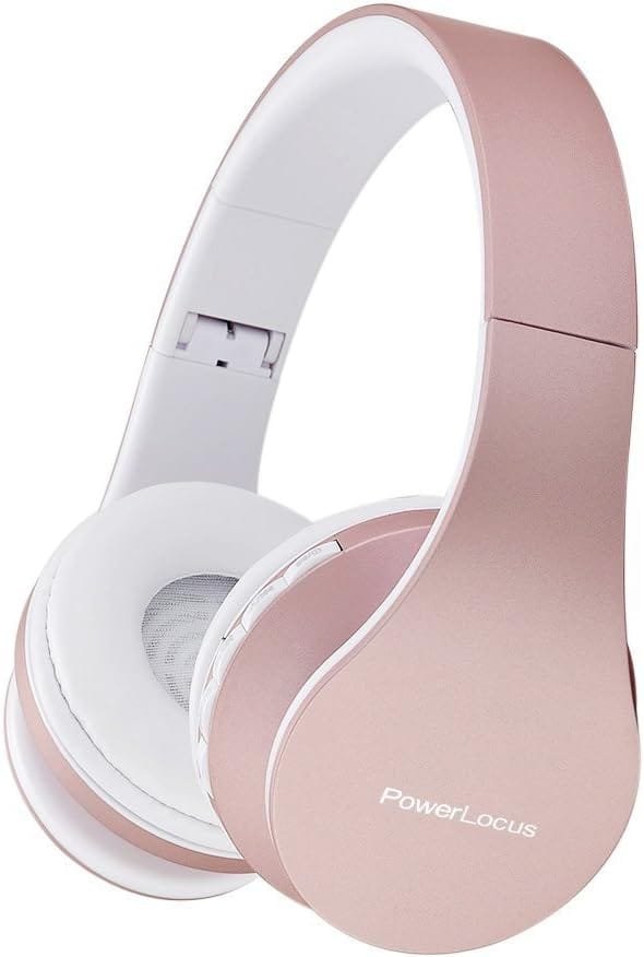PowerLocus Bluetooth Headphones Over Ear, Foldable Wireless Headphones, Hi-Fi Stereo Headphone with Deep Bass, Micro SD/TF, FM Radio & Wired mode, Built-in Microphones, Soft...