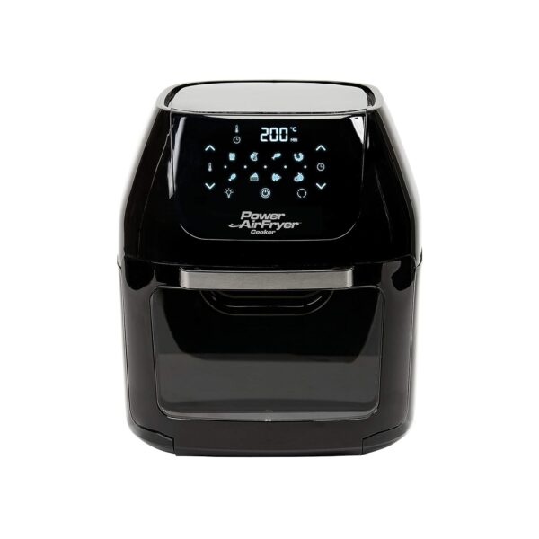 PowerXL Air Fryer Cooker 5.7L Capacity - Chip Fryer & Portable Oven - Oil Free Hot Air Fryer for Healthier Cooking - Rotating Rotisserie & Dehydrator - 1800W Black CM-001
