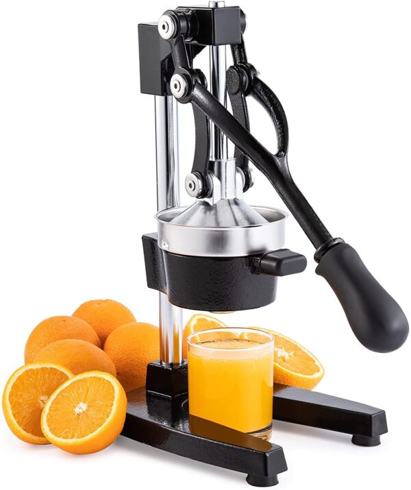 Professional Grade Citrus Juicer Hand Press Manual Fruit Juicer Orange Juice Squeezer for Lemon Lime Pomegranate Cast Iron Stainless Steel,Black