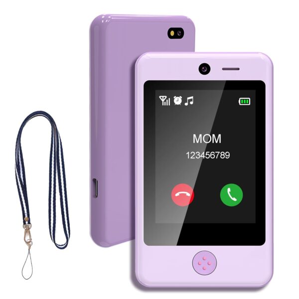 PTHTECHUS - Kids SmartPhone, Mobile Phones for Kids with Two-way Talk Game Music bluetooth headphone cable, phones for 5-11 age kids real phones