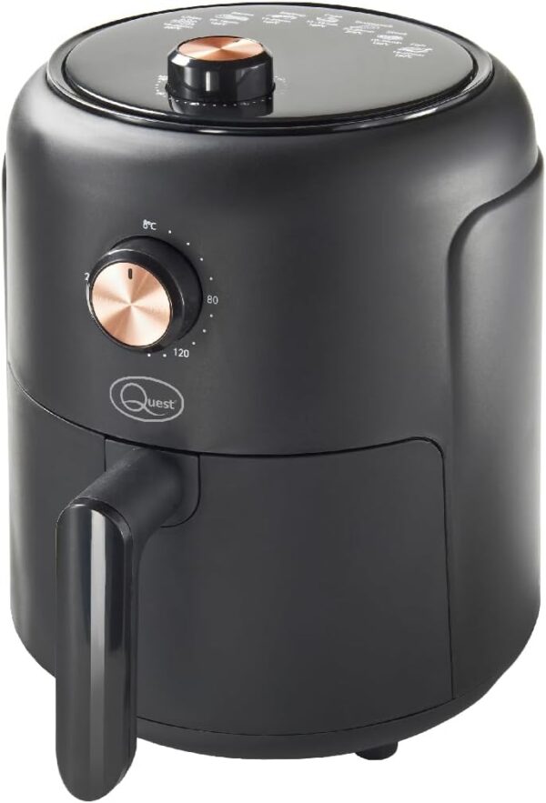 Quest 2.3L Small Air Fryer / 1-2 People/Manual Dial Controls/Non-Stick Detachable Food Basket / 60 Minute Timer/Cool Touch/Auto-Shut Off & Overheat Protection / 1000W / 33870