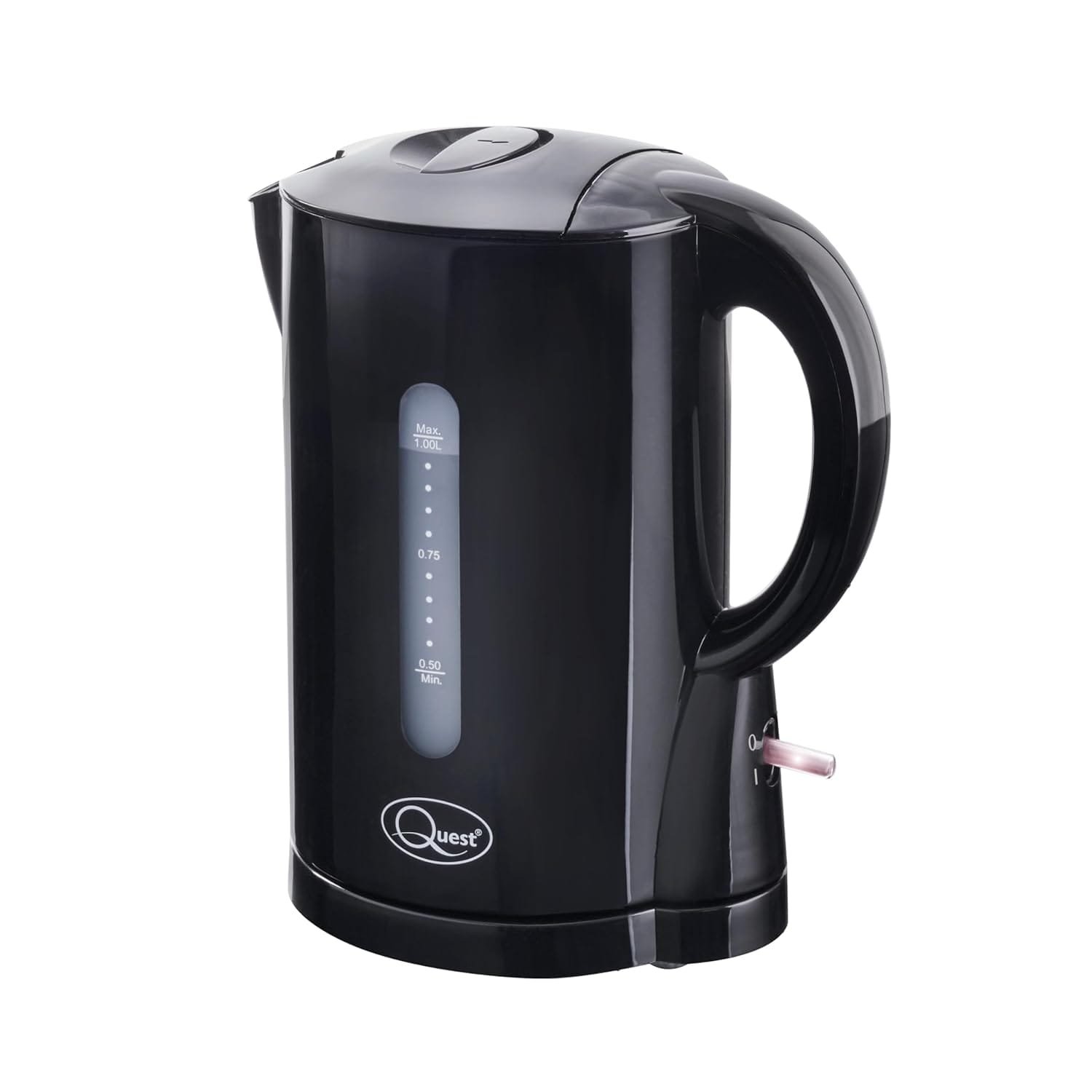 Quest 35039 1 Litre Kettle | Compact Design | Spout Filter | Water Level Indicator | BPA Free | Black