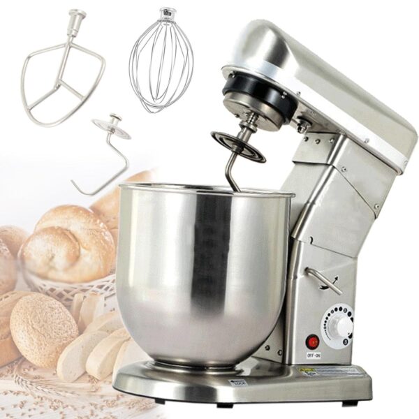 Quixnova Electric Stand Mixer, 5L/7L/10L Commercial Food Stand Mixer Dough Blender for Bakery, 3 Speeds Tilt-Head Cake Mixer with Stainless Steel Dough Hook, Whisk, Beater,10L