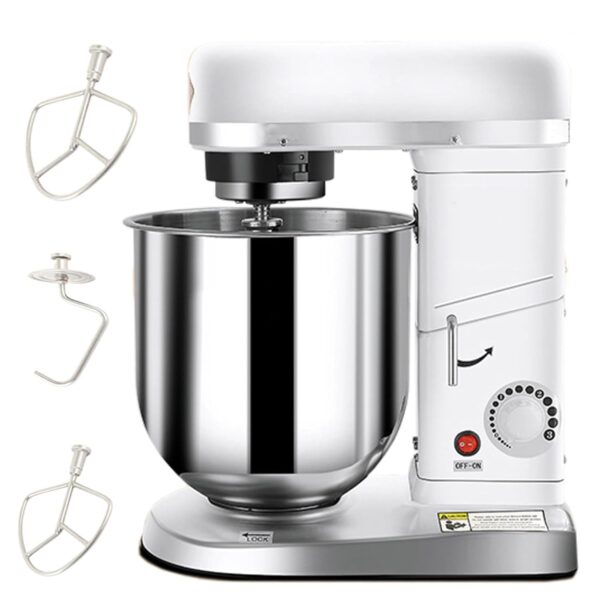 Quixnova Stand Mixer - Kitchen Mixer with Beater, Dough Hook and Whisk, 5L/7L/10L Stainless Steel Bowl, 3-Speed Adjustable Kitchen Mixers Electric Food Mixer, White,7L