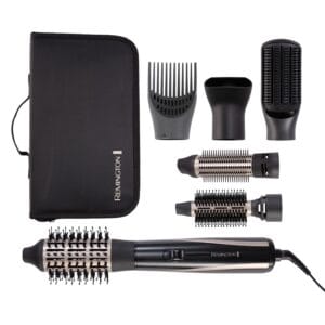 Remington Blow Dry & Style Air Styler - For All Hair Lengths (6 Attachments, 25mm, 38mm, 50mm Brush, Firm Paddle Brush, Concentrator, Root Boost, 2 Heat & 2 Speed Settings,...