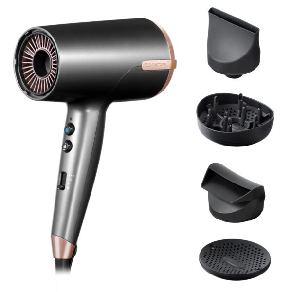 Remington ONE Dry and Style Hair Dryer (Salon Performance, 4 Attachments - Precision Styling (2 Diffusers, Flyaway, Slim Concentrator) - Compact, Dual Ionic System, 8 Heat Speed...