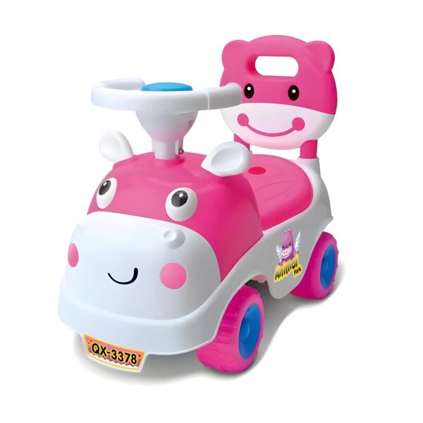 RLS My First Ride on Kids Toy Hippo Car push Along for Toddlers and Infants Walker with Storage