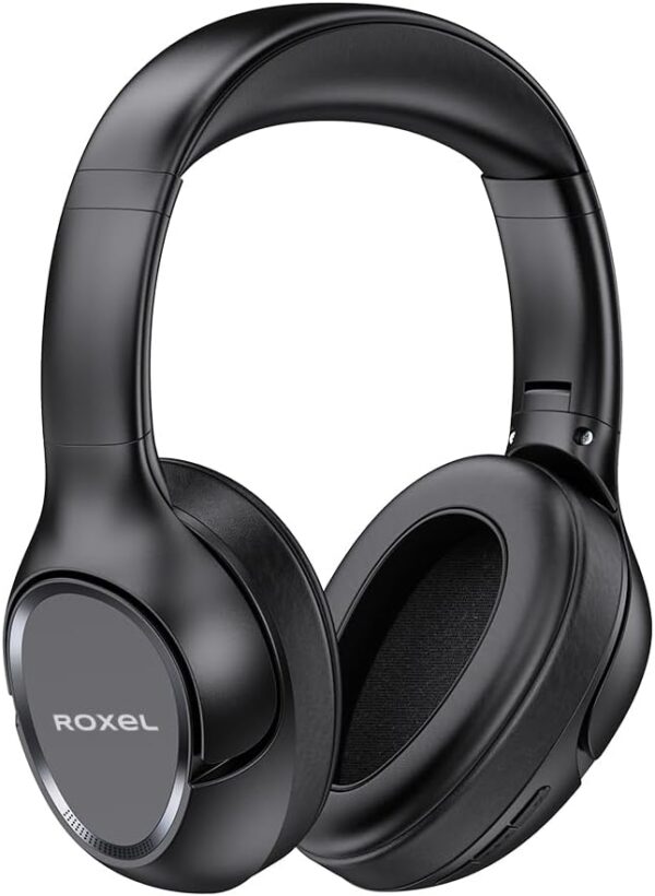 Roxel H700BT Wireless Over Ear Headphones with Microphone, 12 Hours Playtime, 1 Hour Quick Charge, Adjustable Headband, Foldable Lightweight Headset with Deep Bass and Stereo Sound