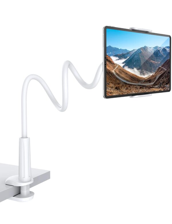 Rupoku Gooseneck Tablet Holder Phone Stand, Flexible Tablet Stand, 360 Adjustable Lazy Arm Holder Clamp Mount Bracket Bed for iPad Air Mini, Samsung Galaxy Tabs, iPhone, Switch,...