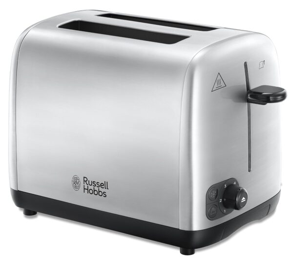 Russell Hobbs 2 Slice Toaster with Perfect Toast Technology for improved evenness (Wide slots, Lift & look feature, 6 Browning levels, Frozen & Cancel function, 850W, Brushed...