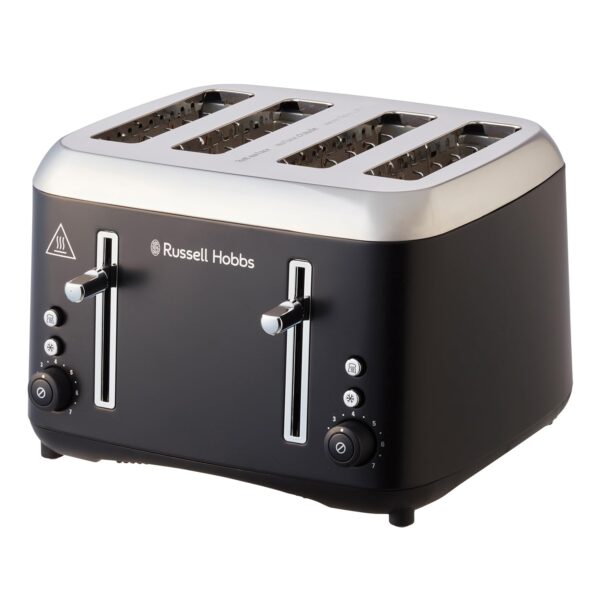 Russell Hobbs 4 Slice Toaster (Extra wide slots, Highlift feature, Independent browning controls, Defrost & reheat function, Stainless steel, Removable crumb Tray) Addison Matte...
