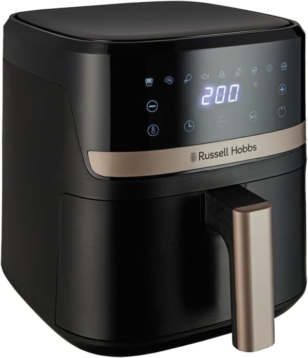 Russell Hobbs Air Fryer [4.3L, Max 200℃, 1300W] (9 Programs, Oil Free Cooking, Rapid Air Technology, Touchscreen, Auto Shut-Off, Keep warm, Roast, Bake, Grill, Dishwasher safe...