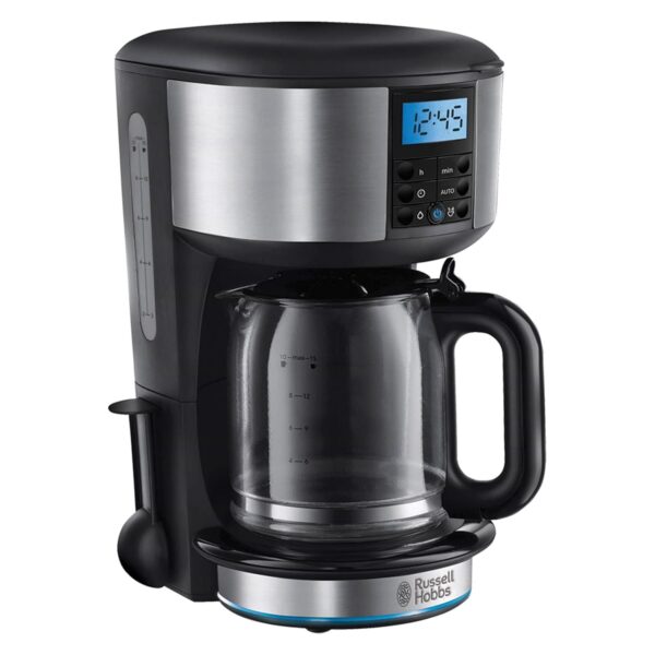 Russell Hobbs Buckingham Filter Coffee Machine, 1.25L Carafe/10 cups, 1-4 Cup brewing option, Fast brew, 24hr timer, 40min keep warm, Pause & Pour, Washable filter, Auto clean,...