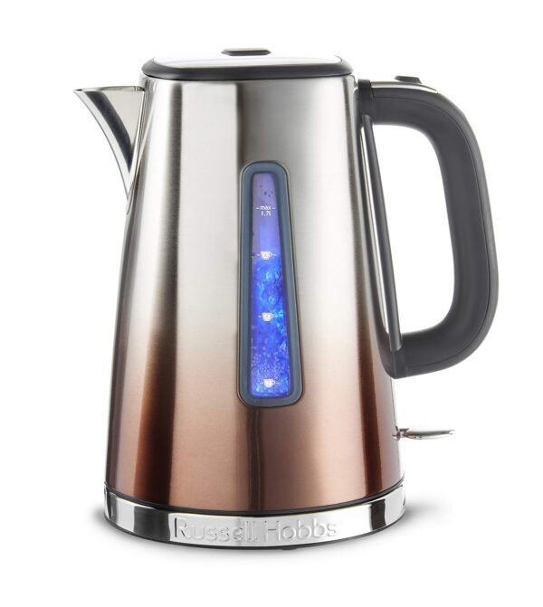 Russell Hobbs Eclipse Stainless Steel & Copper Sunset Ombre 1.7L Electric Cordless Kettle (Quiet & Fast Boil 3KW, Removable washable anti-scale filter, Easy push button lid,...