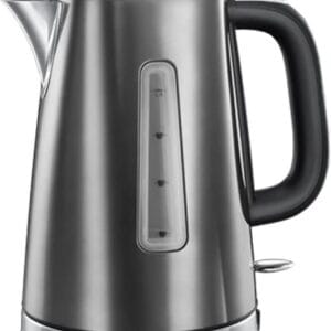 Russell Hobbs Luna Grey Stainless Steel 1.7L Cordless Electric Kettle (Quiet & Fast Boil 3KW, Removable washable anti-scale filter, Easy push button lid, Perfect pour spout) 23211