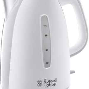 Russell Hobbs Textures Electric 1.7L Cordless Kettle (Fast Boil 3KW, White premium plastic, matt & high gloss finish, Removable washable anti-scale filter, Push to open lid,...