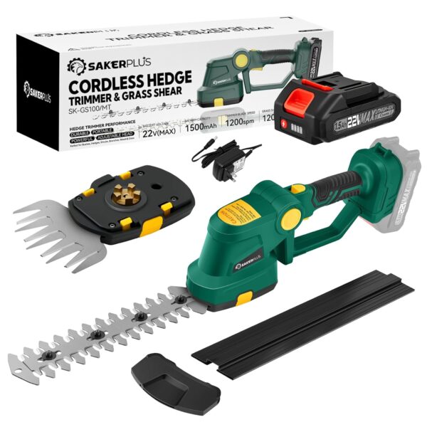 SakerPlus 22V Hedge Trimmer, 1 Battery