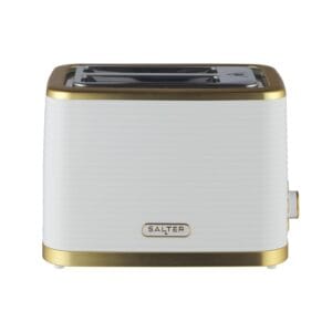 Salter EK5032WHT Palermo 2-Slice Toaster - Defrost, Reheat & Cancel Functions, Wide Toasting Slots For Thicker Bread, 7 Levels Of Browning, Removable Crumb Tray, Indicator...