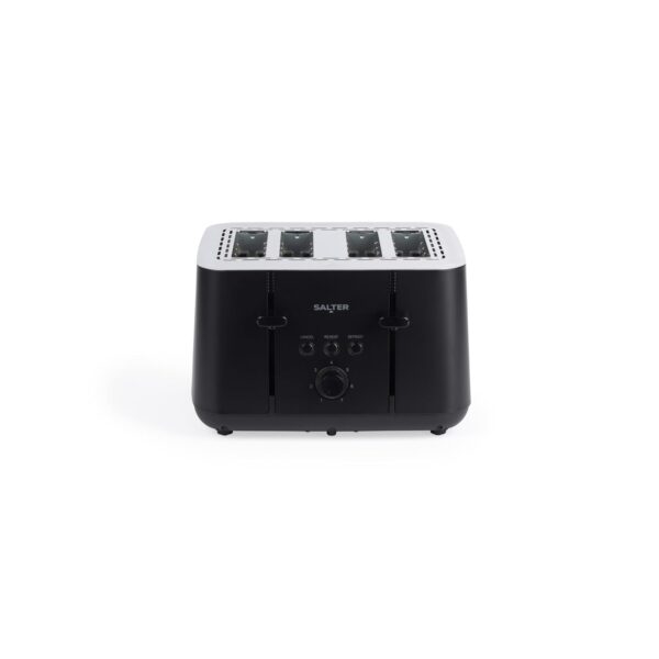 Salter EK5565MBLK Kuro 4-Slice Toaster - 7 Levels Of Variable Browning Control, Self Centering Bread Guides, Defrost, Reheat, Cancel Buttons, Anti-Jam Function, 1850W, Easy...