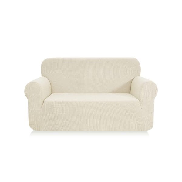 SAMSTEX Stylish Sofa Cover Stretch 1-Piece Sofa Slipcovers High Stretch Sofa Cover 2 Seater Thick Soft Loveseat Sofa Protector Machine Washable Non Slip Couch Covers (2 Seater,...