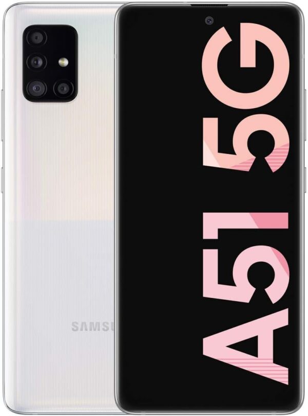 Samsung Galaxy A51 128 GB Dual SIM - Android Smartphone - SIM Free Mobile Phone - Prism Crush White (UK Version) (Renewed)