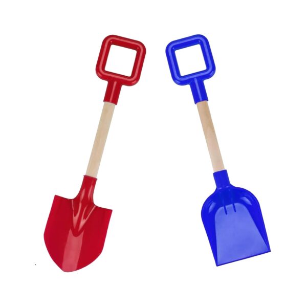 Satiskid 2 Pcs Beach Spades Sand Shovels for Kids 40cm Wooden Handled Beach Spades Kids Sand Snow Shovels Gardening Scoop Tool Sandbox Toys Beach Toys for Backyard Garden Sand...