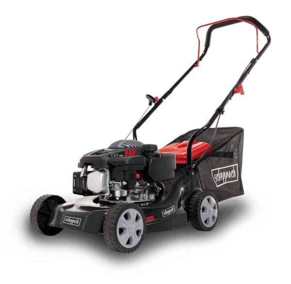 Scheppach MP132-40 Compact Petrol Lawn Mower | 40 cm Cutting Width | Lightweight & Maneuverable | 35L Grass Bag | Easy Clean & Storage